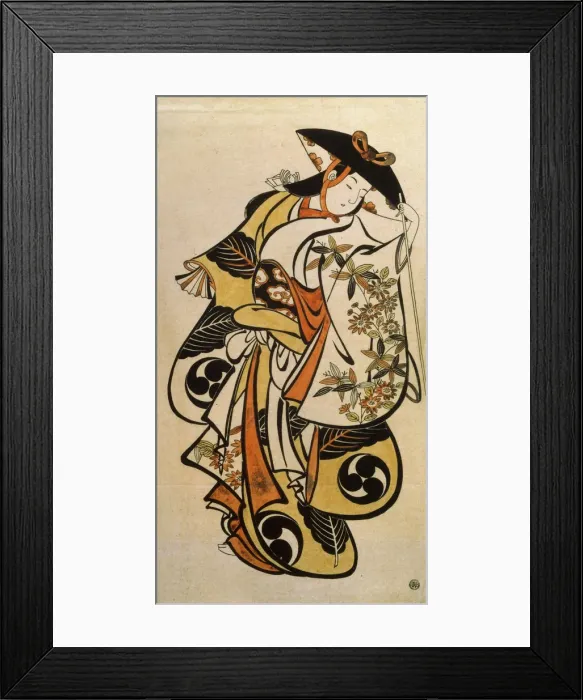 Framed Print : Male Actor Playing a Woman, c1704-c1711. Artist: Torii Kiyonobu I Framed Print : Male Actor Playing a Woman, c1704-c1711. Artist: Torii Kiyonobu I