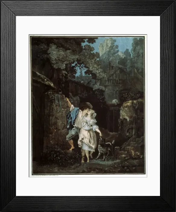 Framed Print : Morning Farewell, 1787. Artist: Philibert Louis Debucourt Framed Print : Morning Farewell, 1787. Artist: Philibert Louis Debucourt