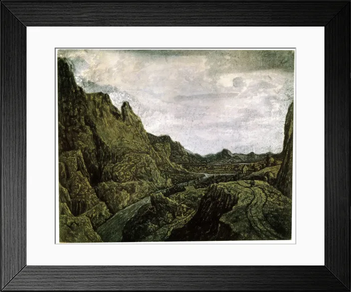 Framed Print : Rocky Valley with a Road, 17th century. Artist: Hercules Seghers Framed Print : Rocky Valley with a Road, 17th century. Artist: Hercules Seghers