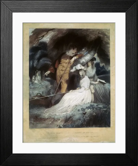 Framed Print : Fishing Party, 18th or early 19th century. Artist: Charles Knight Framed Print : Fishing Party, 18th or early 19th century. Artist: Charles Knight