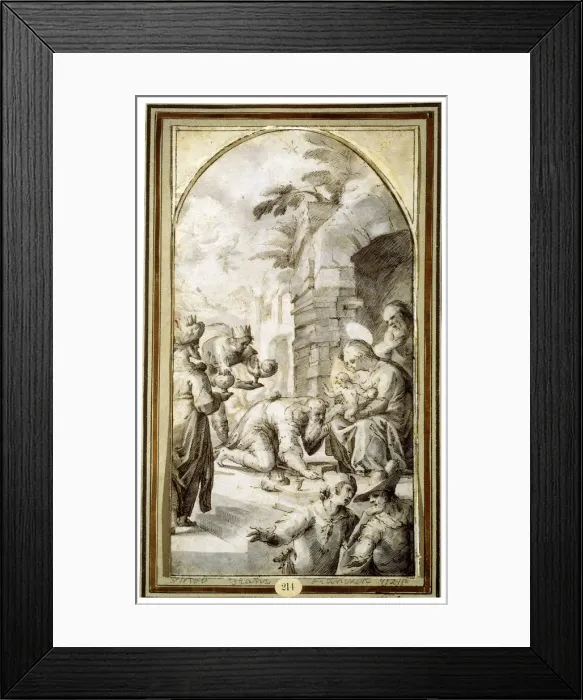 Framed Print : The Adoration of the Magi, 1597. Artist: Caspar Fraisinger Framed Print : The Adoration of the Magi, 1597. Artist: Caspar Fraisinger