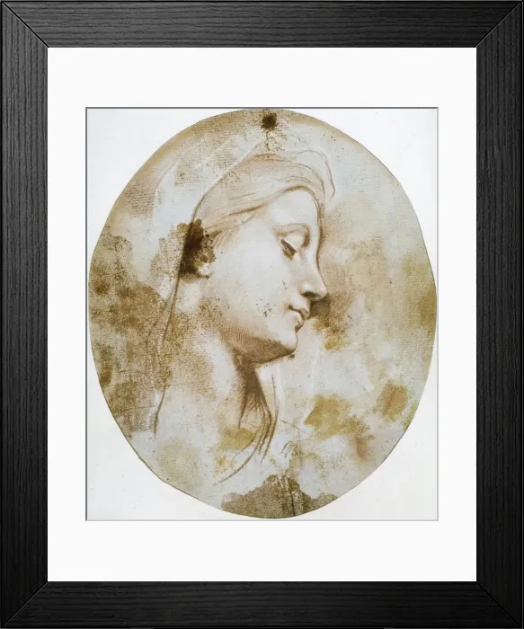 Framed Print : Head of the Virgin, late 17th or 18th century. Artist: Louis de Boullogne II Framed Print : Head of the Virgin, late 17th or 18th century. Artist: Louis de Boullogne II
