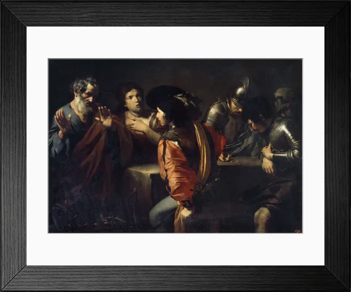 Framed Print : The Denial of Saint Peter, 17th century. Artist: Valentin de Boulogne Framed Print : The Denial of Saint Peter, 17th century. Artist: Valentin de Boulogne