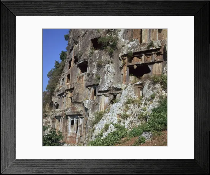 Framed Print : Rock-cut tombs in Telmessos Lykian, 4th century BC