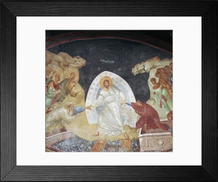 Framed Print : The Resurrection in the church of St Saviour in Chora, 14th century Framed Print : The Resurrection in the church of St Saviour in Chora, 14th century