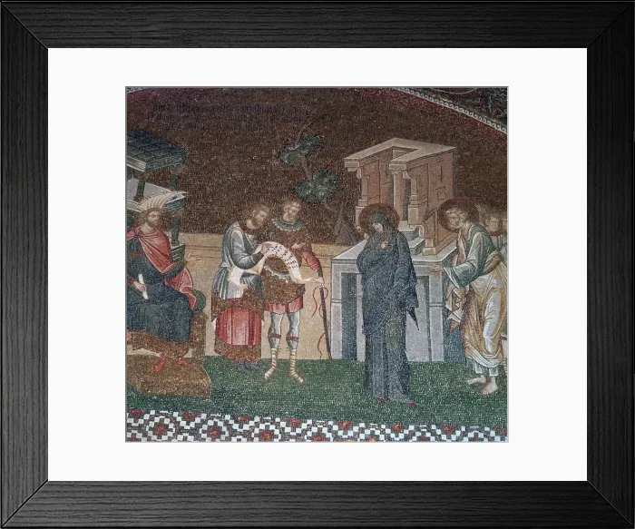 Framed Print : Religious depiction of the taking of the census for taxation, 14th century Framed Print : Religious depiction of the taking of the census for taxation, 14th century