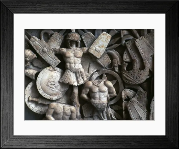Framed Print : Roman relief of the trophies of war, 2nd century Framed Print : Roman relief of the trophies of war, 2nd century