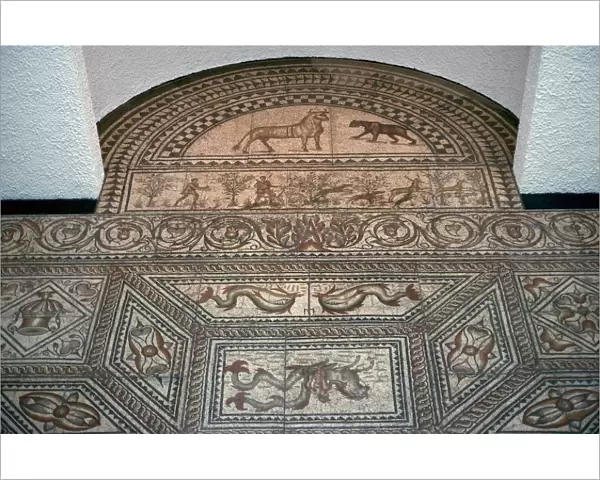 Geometric Roman floor mosaic