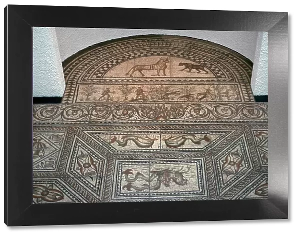 Geometric Roman floor mosaic