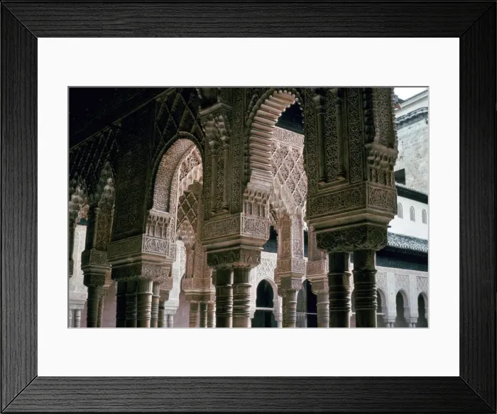Framed Print : Arches in the Court of the Lions at Alhambra, 14th century Framed Print : Arches in the Court of the Lions at Alhambra, 14th century