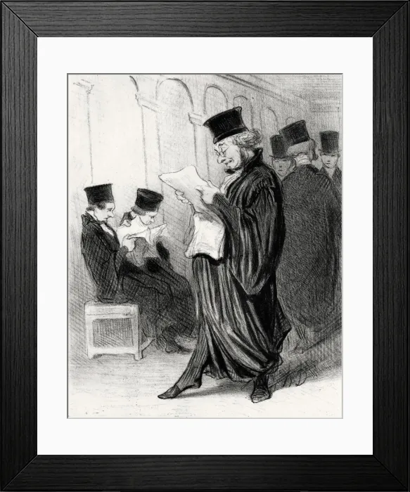 Framed Print : Lawyer Chabotard while reading in a legal journal a eulogy on himself, 1846 Framed Print : Lawyer Chabotard while reading in a legal journal a eulogy on himself, 1846
