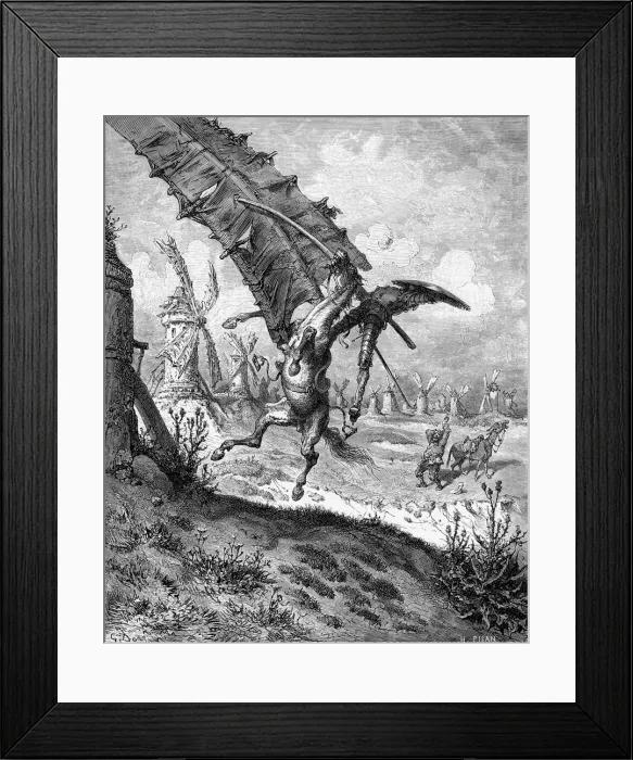 Framed Print : Illustration to the book Don Quixote de la Mancha by M. de Cervantes, 1863 Framed Print : Illustration to the book Don Quixote de la Mancha by M. de Cervantes, 1863