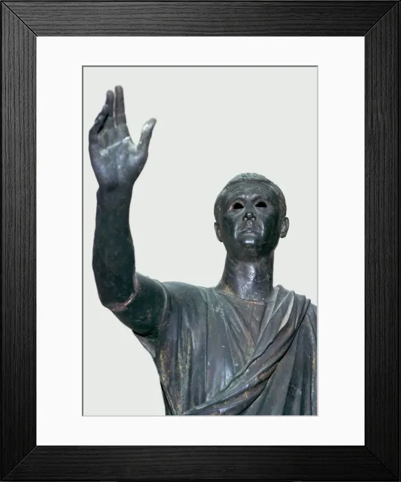 Framed Print : Detail of the Etruscan bronze Orator Framed Print : Detail of the Etruscan bronze Orator