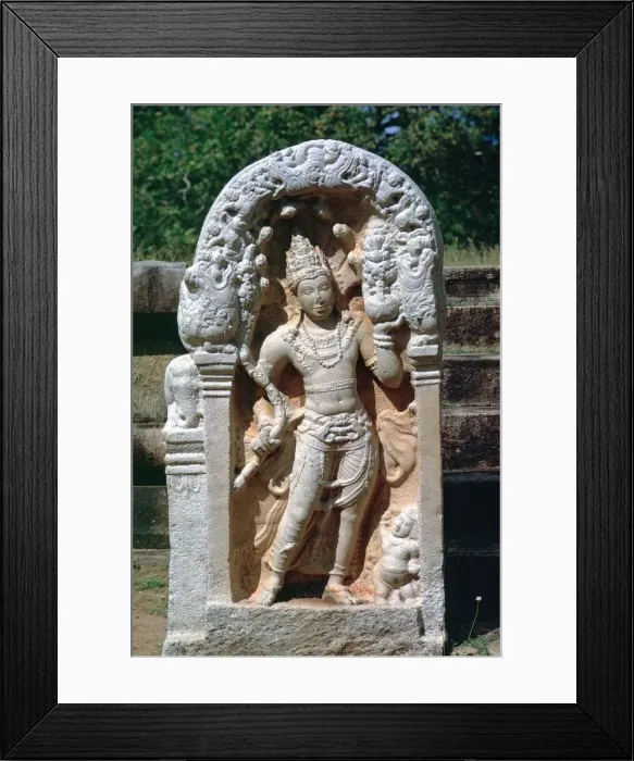 Framed Print : Naga King on a guard stone, 8th century Framed Print : Naga King on a guard stone, 8th century