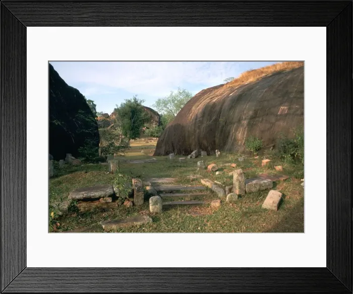 Framed Print : Ascetic rock-shelters for Buddhist monks in Anuradaphura, 2nd century BC Framed Print : Ascetic rock-shelters for Buddhist monks in Anuradaphura, 2nd century BC