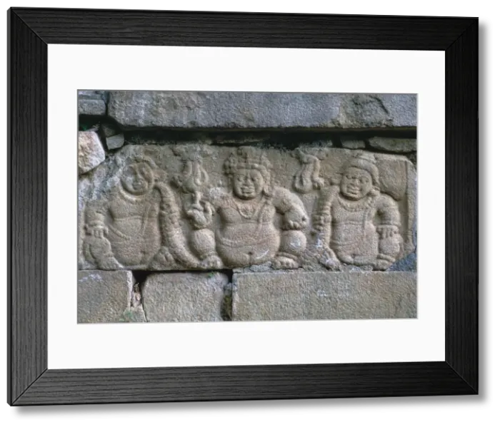 Framed Print : Dwarf figures on a building in the Buddhist city of Anuradhapura Framed Print : Dwarf figures on a building in the Buddhist city of Anuradhapura