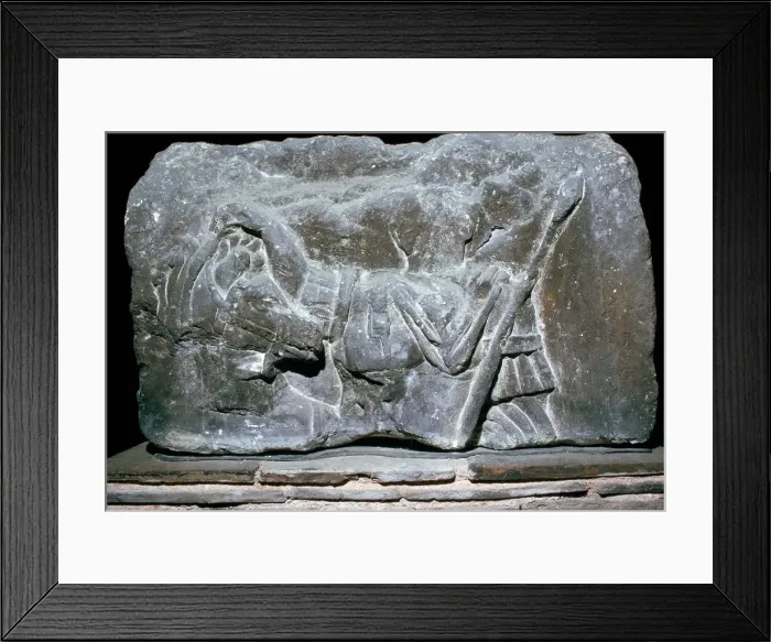 Framed Print : Depiction of Pollux with a horse, 1st century Framed Print : Depiction of Pollux with a horse, 1st century