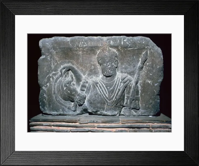 Framed Print : Depiction of Castor with a horse, 1st century Framed Print : Depiction of Castor with a horse, 1st century