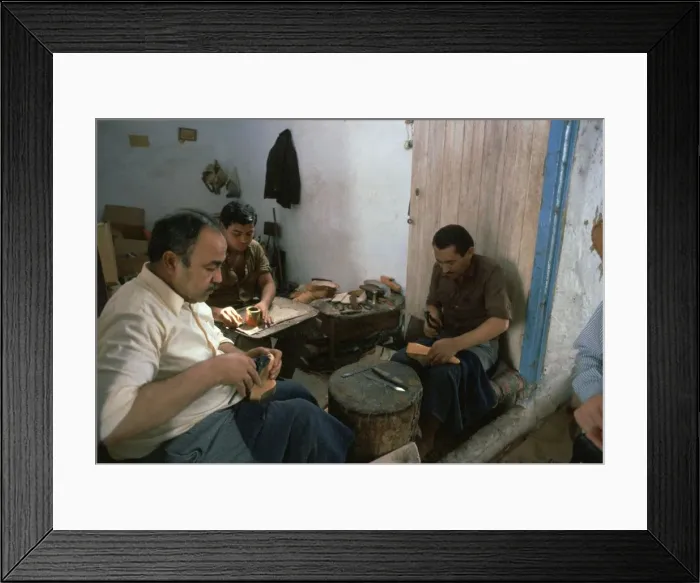 Framed Print : Shoemakers in a Tunisian souk Framed Print : Shoemakers in a Tunisian souk