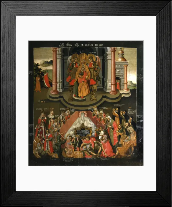 Framed Print : Icon of the Mother of God ?Joy of all who Sorrow?, end of 17th century Framed Print : Icon of the Mother of God ?Joy of all who Sorrow?, end of 17th century