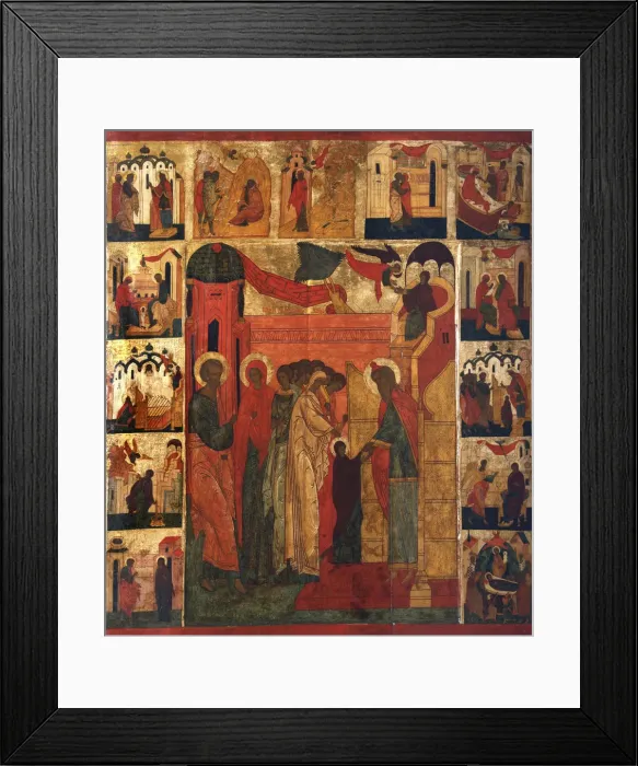Framed Print : The Entry of the Most Holy Theotokos into the Temple, 16th century Framed Print : The Entry of the Most Holy Theotokos into the Temple, 16th century