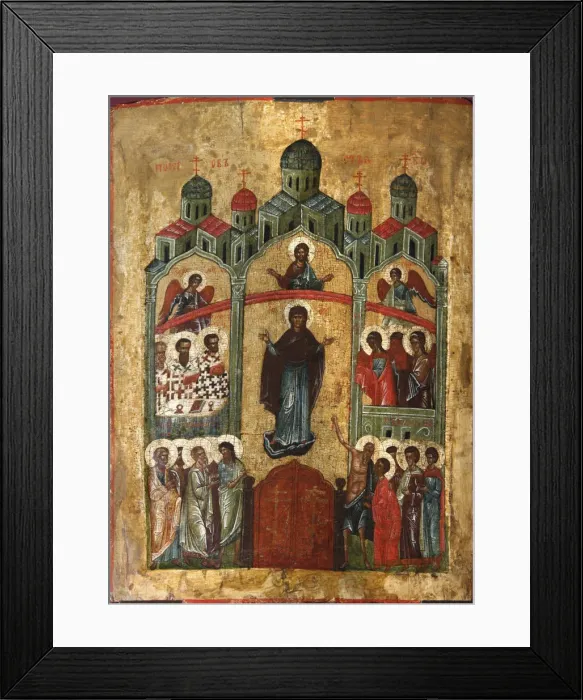 Framed Print : The Protection of the Mother of God (Pokrov), early 15th century Framed Print : The Protection of the Mother of God (Pokrov), early 15th century