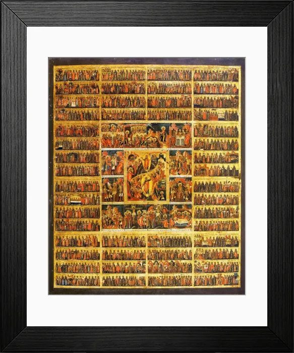 Framed Print : Year Calendar with the Scenes of the Passion of the Christ, second half of the 19th century Framed Print : Year Calendar with the Scenes of the Passion of the Christ, second half of the 19th century