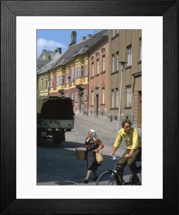 Framed Print : Street scene in Gyor, Hungary. Artist: CM Dixon Framed Print : Street scene in Gyor, Hungary. Artist: CM Dixon