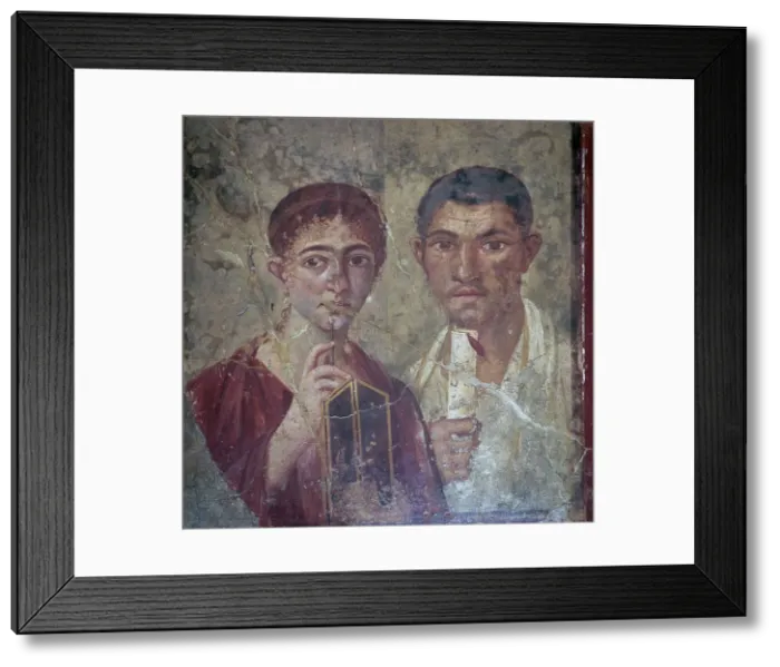 Framed Print : Roman portrait of Terentius Neo and his wife, 1st century Framed Print : Roman portrait of Terentius Neo and his wife, 1st century