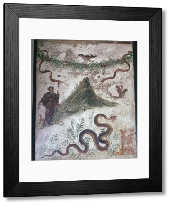 Framed Print : Roman wall-painting from Pompeii showing Vesuvius, 1st century Framed Print : Roman wall-painting from Pompeii showing Vesuvius, 1st century