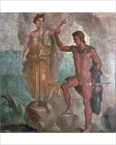 Roman wall-painting from the House of the Dioscuri in Pompeii, 1st century