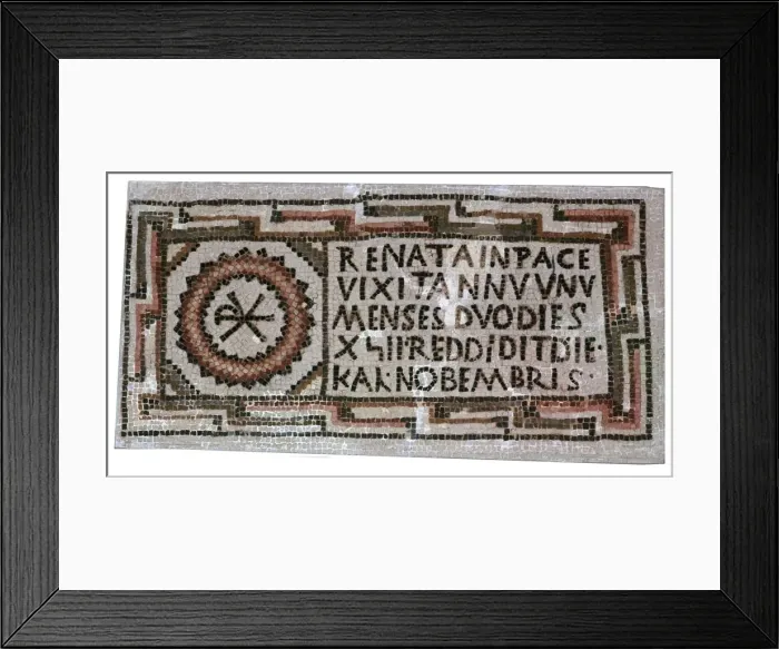 Framed Print : Early Christian mosaic, 4th century Framed Print : Early Christian mosaic, 4th century