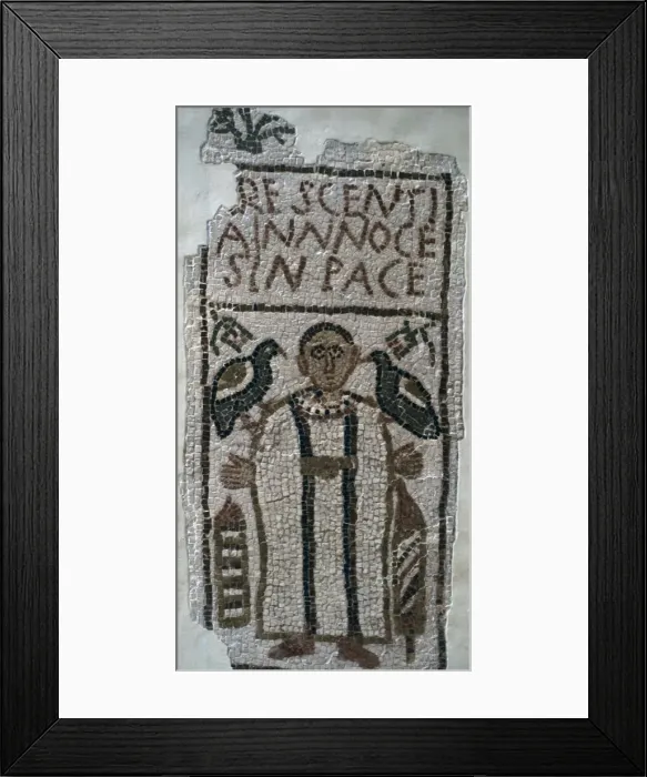 Framed Print : Early Christian funerary mosaic, 4th century Framed Print : Early Christian funerary mosaic, 4th century