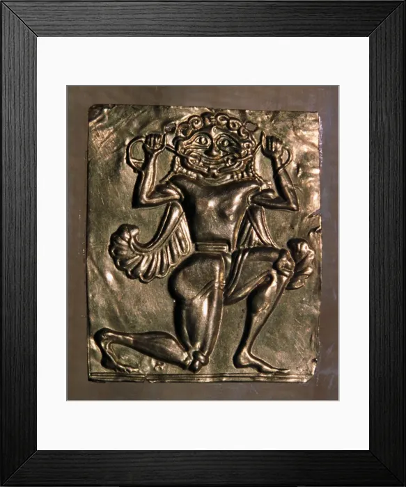 Framed Print : Archaic Greek gold plaque of a running gorgon, 7th century BC Framed Print : Archaic Greek gold plaque of a running gorgon, 7th century BC