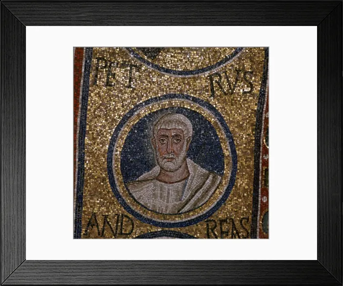 Framed Print : Mosaic detail showing St Peter, 5th century Framed Print : Mosaic detail showing St Peter, 5th century