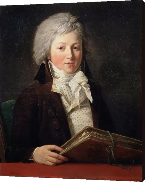 Portrait of a Young Man holding a Folder with Drawings, 1791. Artist: Francois-Andre Vincent