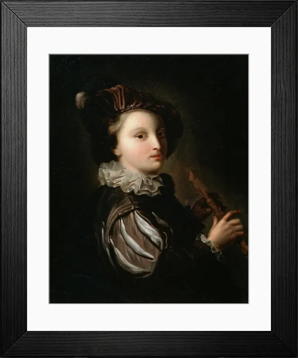 Framed Print : Page with a Reed Pipe, late 17th or 18th century. Artist: Alexis Grimou Framed Print : Page with a Reed Pipe, late 17th or 18th century. Artist: Alexis Grimou