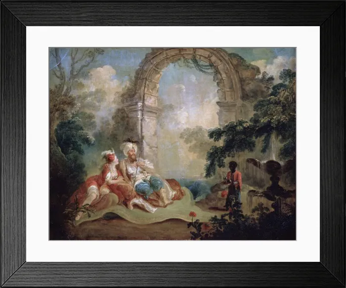 Framed Print : Turkish Pasha and Odalisque, late 18th or early 19th century Artist: Jean-Baptiste Hilair Framed Print : Turkish Pasha and Odalisque, late 18th or early 19th century Artist: Jean-Baptiste Hilair