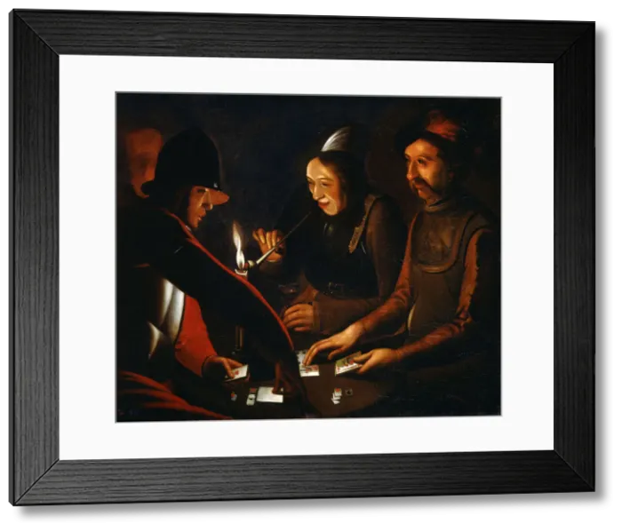 Framed Print : Soldiers Playing Cards, 17th century. Artist: Georges de la Tour Framed Print : Soldiers Playing Cards, 17th century. Artist: Georges de la Tour