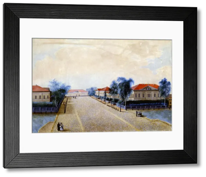 Framed Print : View of the Treasury in Tver, 1830s. Artist: Russian Master Framed Print : View of the Treasury in Tver, 1830s. Artist: Russian Master