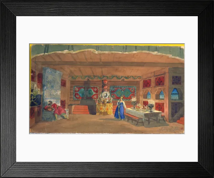 Framed Print : Stage design for the opera The Tsars Bride by Nikolai Rimsky-Korsakov, 1920. Artist: Boris Mikhajlovich Kustodiev Framed Print : Stage design for the opera The Tsars Bride by Nikolai Rimsky-Korsakov, 1920. Artist: Boris Mikhajlovich Kustodiev