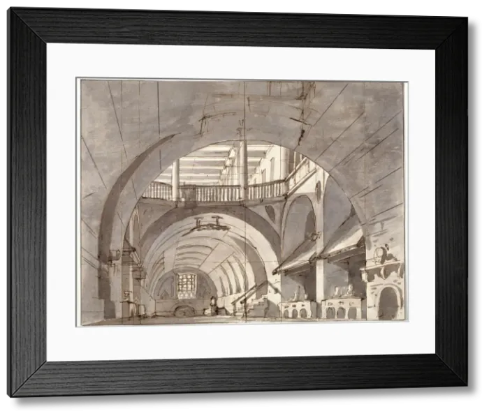 Framed Print : Stage design for a theatre play, 1800s. Artist: Pietro Gonzaga Framed Print : Stage design for a theatre play, 1800s. Artist: Pietro Gonzaga