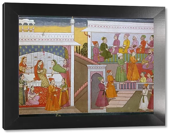 Painting of the wedding of Nala and Damayanti