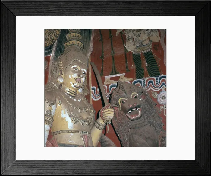Framed Print : Guardian deities at the doorway of a Buddhist temple, 16th century Framed Print : Guardian deities at the doorway of a Buddhist temple, 16th century