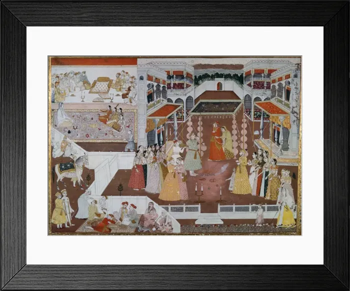 Framed Print : An Indian marriage painting from Lucknow, 18th century Framed Print : An Indian marriage painting from Lucknow, 18th century