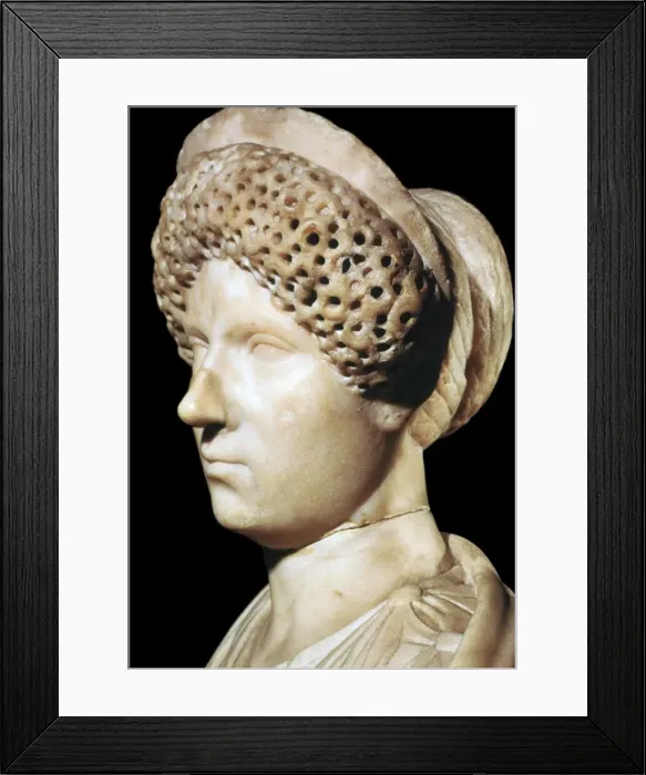 Framed Print : Marble head of Julia, wife of Tiberius Caesar, 1st century BC Framed Print : Marble head of Julia, wife of Tiberius Caesar, 1st century BC