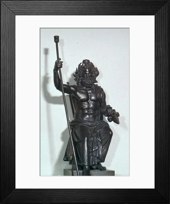 Framed Print : Roman bronze statuette of Jupiter, 2nd century Framed Print : Roman bronze statuette of Jupiter, 2nd century