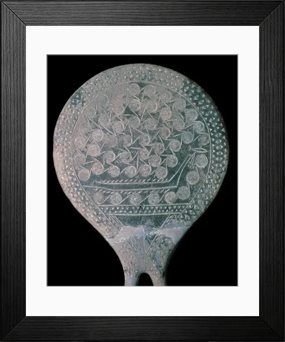 Framed Print : Frying pan figure from Syros, 25th century BC Framed Print : Frying pan figure from Syros, 25th century BC