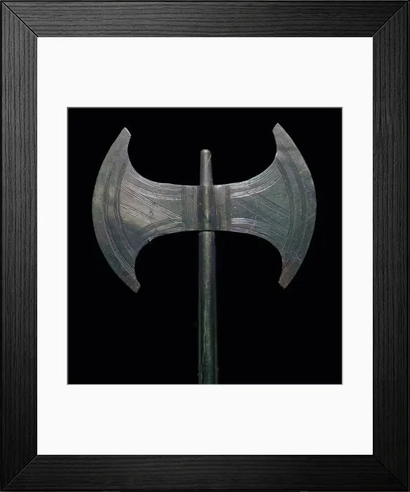 Framed Print : Minoan gold votive double-axe, 15th century Framed Print : Minoan gold votive double-axe, 15th century