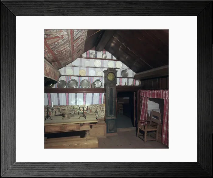 Framed Print : Living room of Swedish farmstead, 18th century Framed Print : Living room of Swedish farmstead, 18th century